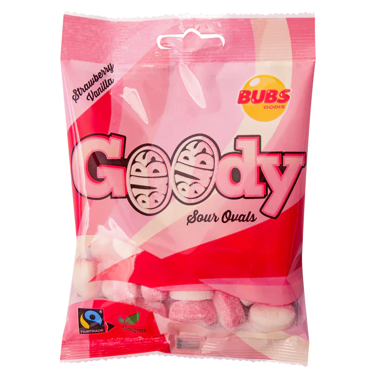 Bubs Goody Ovals Sour Strawberry/Vanilla